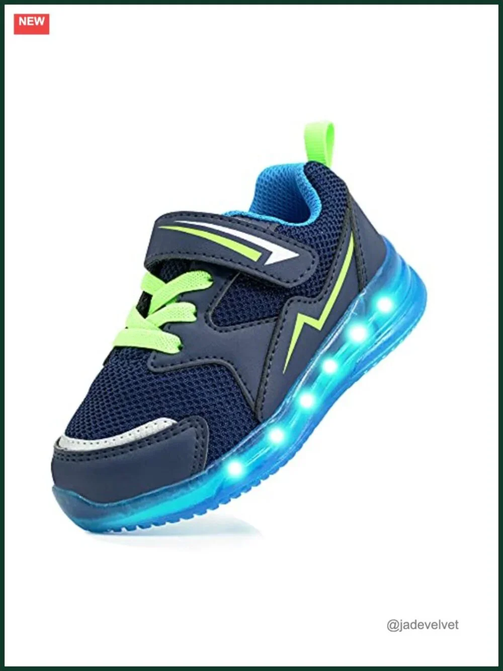 Toddler Light Up LED Sneakers Breathable Mesh Hook & Loop Closure Boys Girls
